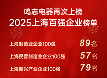 鸣志电器再次上榜2025上海百强企业榜单